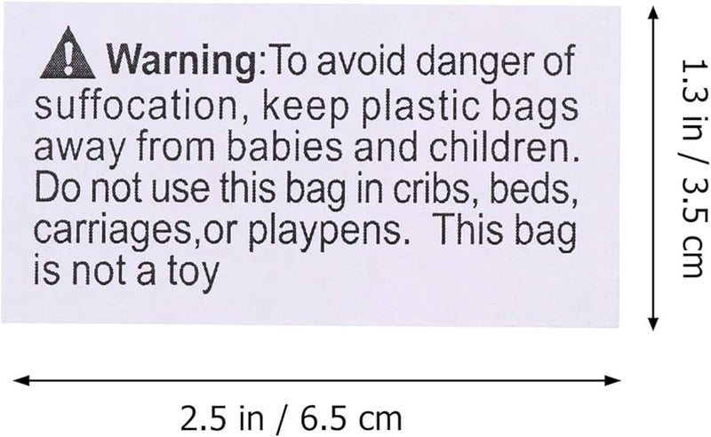 Choking Warning Stickers 1000pcs Self Adhesive Suffocation Hazard Labels For Packaging Safety - Image 3